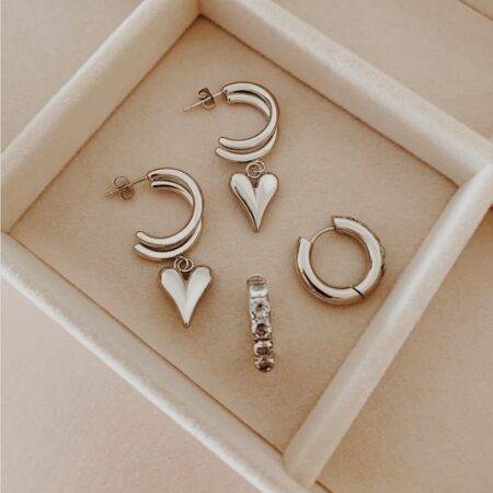 Eva Silver Stainless Steel Earrings